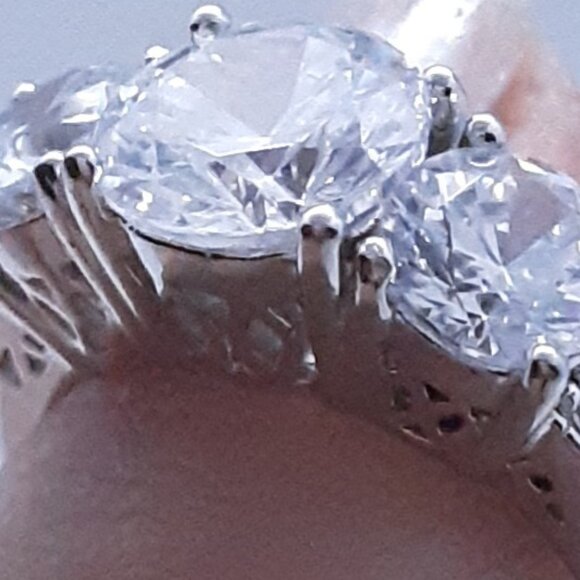 New Sterling sterling sterling silver silver silver CZ ring Size 7 - Picture 14 of 16